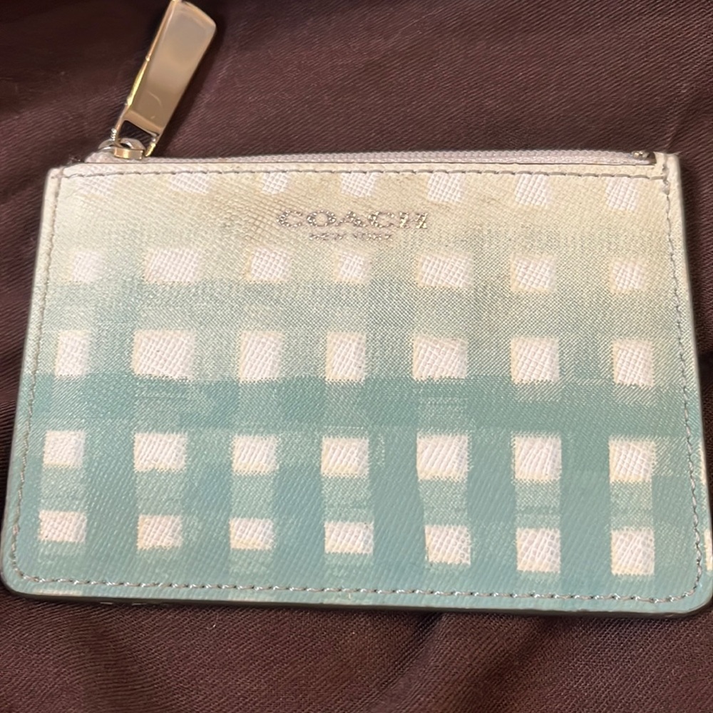 NWT coach Saffiano ombre gingham mini skinny
